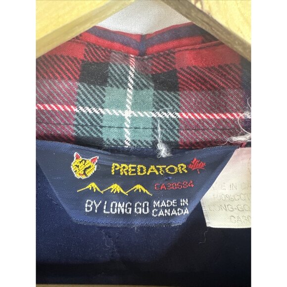 Vintage Predator Long Go Quilt Lined Red Plaid Snap Shirt Jacket XL Canada - Picture 3 of 6